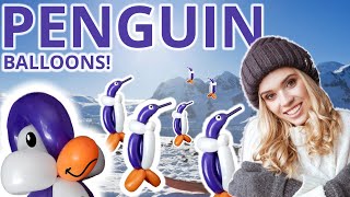 How to Make a Balloon Penguin  Learn How to Make a Penguin Balloon Animal [upl. by Rdnaskela778]