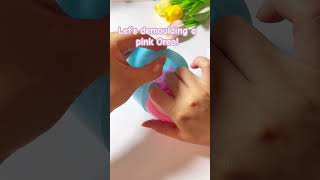 Demoulding a pink Oreooreocake cute handmade silicone pink squishy [upl. by Otrebliw]