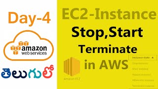 EC2 instance State in AWS  EC2 State in AWS  AWS Videos in Telugu  EC2 Instance stop and Start [upl. by Leif]