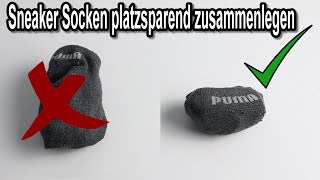 Sneaker Socken platzsparend zusammenlegen und aufbewahren Anleitung [upl. by Reiniar]