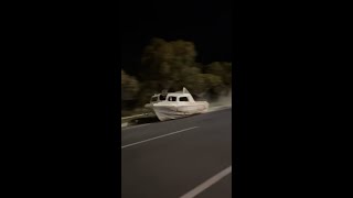 Hoon drags tugboat down Perth highway [upl. by Rosene]