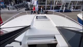 Bayliner VR6 Cuddy  Outboard powered cabin boat  Southampton Boat Show 2021 [upl. by Pozzy89]