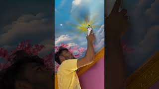 Sky video 🏠🏡🎨🖌️ reels vairal trending painting art sky Sakilpainter [upl. by Nedrah]