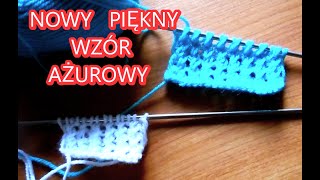 AŻUROWY WZÓR NA DRUTACH PO POLSKU WZORY KROK PO KROKU PO NOWY PIĘKNY NA BLUZKĘ SWETER NR237🧡💥 [upl. by Nomad520]