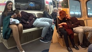 ПРАНК СПИТ На Людях В МЕТРО  Sleeping on Strangers in the Subway [upl. by Suivatnom]