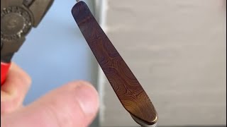 Making a Timascus Folding Knife Pocket Clip and Flame Anodizing It  iMamba [upl. by Ahto130]