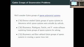 Galois groups of lacunary sparse polynomial systems [upl. by Hinkel719]