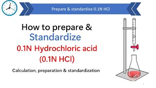 How to prepare and standardize 01 N HCL  Standardization of 01N hydrochloric acid [upl. by Langsdon788]