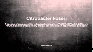 Medical vocabulary What does Citrobacter koseri mean [upl. by Oludoet19]