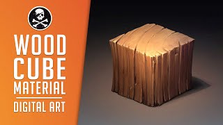 WOOD CUBE ● Material Digital Drawing Process  SephirothArt [upl. by Naedan]