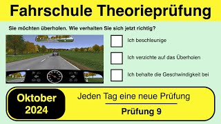 🚘 Führerschein Theorieprüfung Klasse B 🚗 Oktober 2024  Prüfung 8🎓📚 [upl. by Papert]