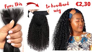 COMMENT FAIRE UNE PERRUQUE CURLY EN BANDEAU AVEC LA MECHE XPRESSION DIY HEADBAND WIG [upl. by Deina]