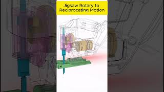 Jigsaw  Rotating and Reciprocating Motion solidworks cad engineering mechanical mechanism [upl. by Kennard5]