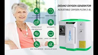 COME HERE Portable DEDAKJ 29Lmin Flow Oxygen Concentrator 2 Liter O2 Generator DE2AW [upl. by Joelie]