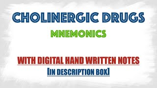 Cholinergic Drugs classification with Mnemonics [upl. by Jelsma]