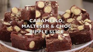 How to make Caramello Malteser amp Chocolate Ripple Slice [upl. by Rosemare]