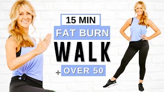 15 Minute FAT BURNING Indoor Walking Workout Walk At Home [upl. by Kiehl]