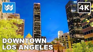 4K Downtown Los Angeles at Night  Walking Tour amp Travel Guide 🎧 Binaural City Sound [upl. by Gibby997]