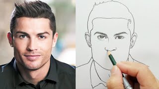 Handsome face  Drawing Cristiano Ronaldo [upl. by Anaed]