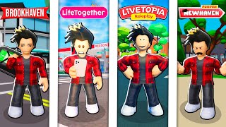 BROOKHAVEN VS LIFE TOGETHER VS LIVETOPIA VS NEWHAVEN in ROBLOX [upl. by Enitnelav970]