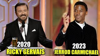 Jerrod Carmichaels 2023 vs Ricky Gervais 2020 Golden Globe Monologue [upl. by Meehaf]