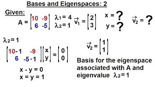 Linear Algebra Ch 3  Eigenvalues and Eigenvectors 10 of 35 Bases and Eigenvalues 2 [upl. by Beeck]