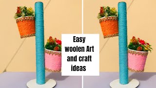 woolen craft simple and easy ideas woolen art and craft ideaspaper cups craft ideasyoutubeshorts [upl. by Gnilrets]