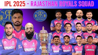 IPL 2025  Rajasthan Royals Team Full Squad  RR New Squad 2025  RR Team Players list 2025 [upl. by Okoyik407]