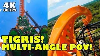 Tigris POV 4K NEW Roller Coaster Busch Gardens Tampa Full Multi Angle Onride 4K [upl. by Ava]