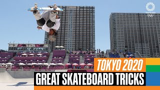 Incredible 🛹 skateboard tricks at Tokyo2020 [upl. by Gabrielson]