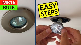 How to replace MR16 Halogen Bulb with a MR16 LED Bulb  12V MR16 Bulb Replacement with Bathroom LED [upl. by Ynove]