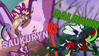 SAUKURYN VS SALRAHN  Creatures of Sonaria [upl. by Enail288]