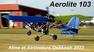 Alina Flying her Aerolite 103 at Oshkosh 2023 [upl. by Lokin]