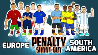 ⚽️Penalty ShootOut Europe vs South America⚽️ Feat Ronaldo Messi Neymar Mbappe  more penalties [upl. by Vally]