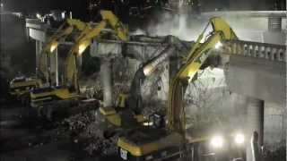 Time Lapse Bridge demolished over 101 Freeway [upl. by Nnaear]