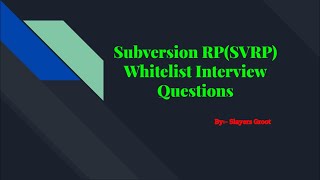 SVRPSubversion RP Whitelist Interview Questions GTA5 Roleplay  Slayers Groot [upl. by Snilloc52]