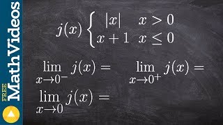 Learn how to evaluate the left right and general limit from a piecewise function [upl. by Nyrrad]