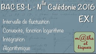 BAC ESL Maths  Nelle Calédonie 2016  Exercice 1 QCM [upl. by Ahsikad]