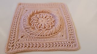 Left HandCrochet mandala motifsquare motif crochet step by step [upl. by Hamirak]