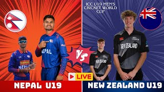 Nepal U19 Vs New Zealand U19 Live 🔴 l ICC U19 Mens World Cup l New Zealand U19 Vs Nepal U19 Live 🔴 [upl. by Pejsach356]