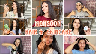 Monsoon Hair and SkincareOily skinfacepackHair oilingHairmaskSkincare tipsSerummonsoonhacks [upl. by Esinyt]