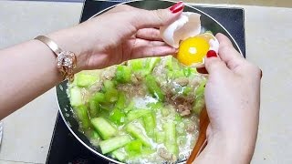 Food Recipes  Fried Luffa Gaurd Recipe  Village Food Factory  Country Food In My Village [upl. by Elleynad402]