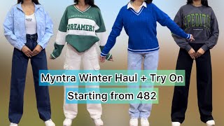 Myntra Winter Wear Haul  Try On  Starting from 482  Akankshi Singh myntra fashion haul [upl. by Muire49]