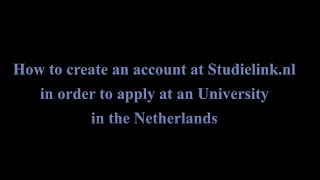 How to register at studielinknl [upl. by Amerd]