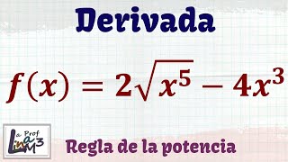 Derivada de fx2√x54x³  La Prof Lina M3 [upl. by Garcon416]