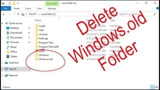 Delete Windowsold folder from Windows 10 [upl. by Katti683]