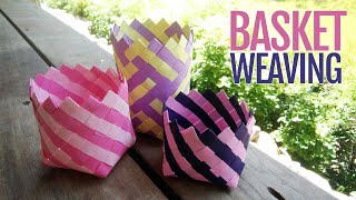 How to Weave a Basket  Paper Craft [upl. by Donata]