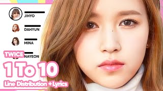 TWICE  1 To 10 Line Distribution with ColorCoded Lyrics [upl. by Millard]