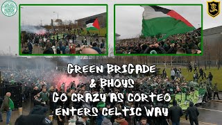 Green Brigade amp Bhoys Go Crazy as Corteo Enters Celtic Way  Celtic 2  Livingston 0  231223 [upl. by Carmencita]