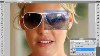 Tutorial Photoshop CS5 Riflesso deglio occhiali [upl. by Lenrad]